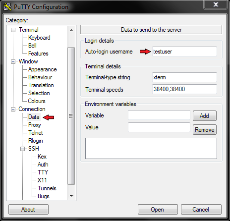 PuTTY Auto Username 